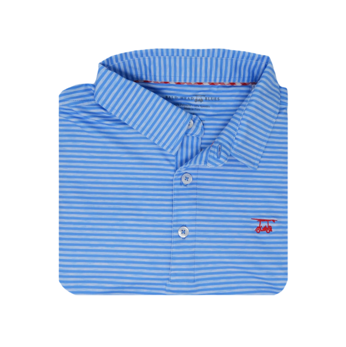 ocean blue striped performance comfort dry golf shirt at Chatsworth Boutique in Downtown Fairhope