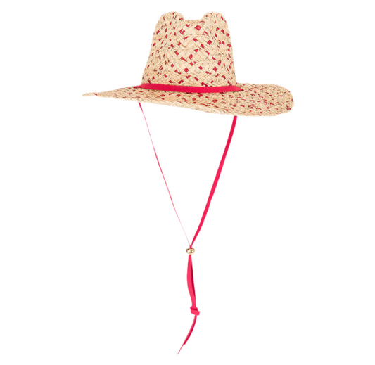 Scarlet Tina Two-Tone Straw Hat