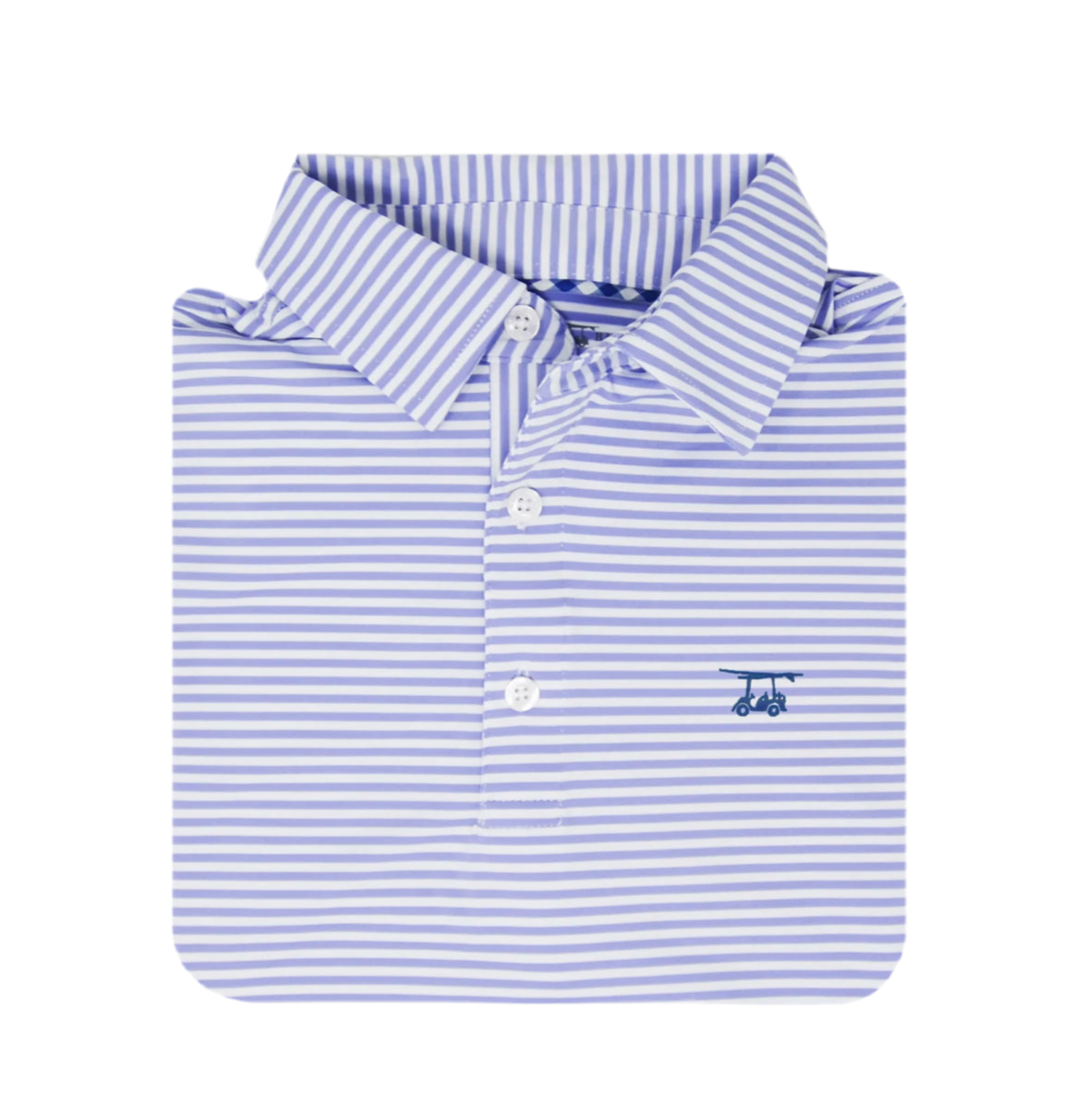 performance golf polo Classic stretch fit shirt in lavender and white stripes