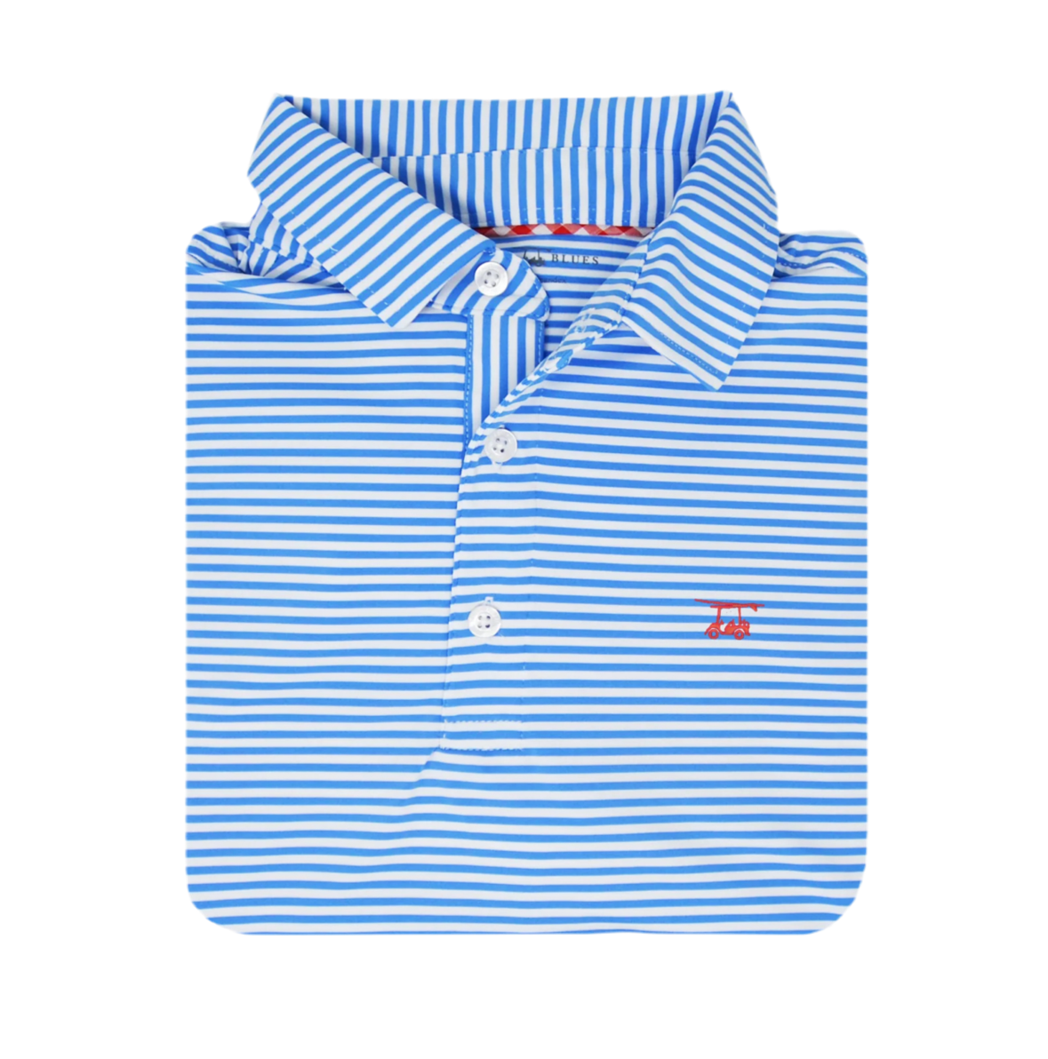 performance golf polo Classic stretch fit shirt in blue and white stripes