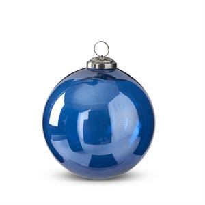 5 inch blue glass ball Christmas ornament