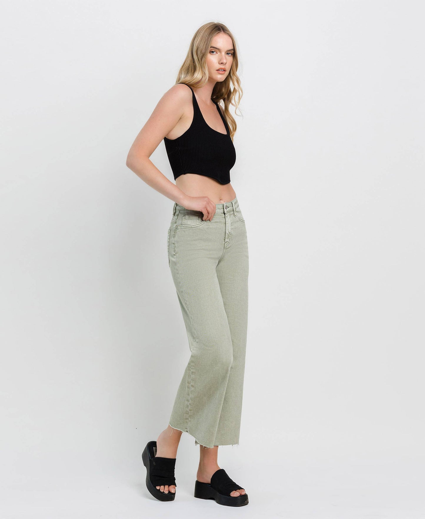 HIGH RISE WIDE LEG JEANS