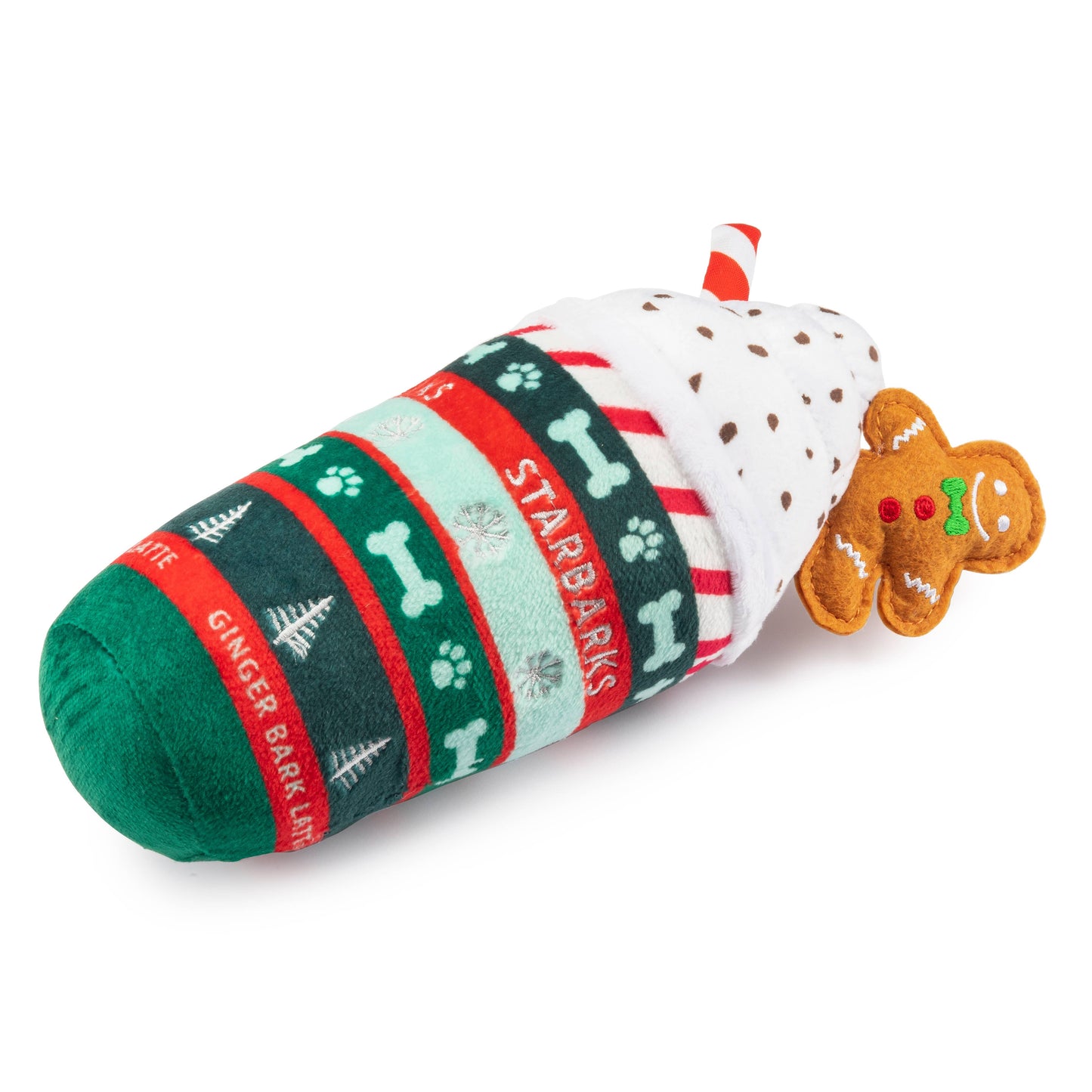 Starbarks Ginger Bark Latte Christmas Dog Toy