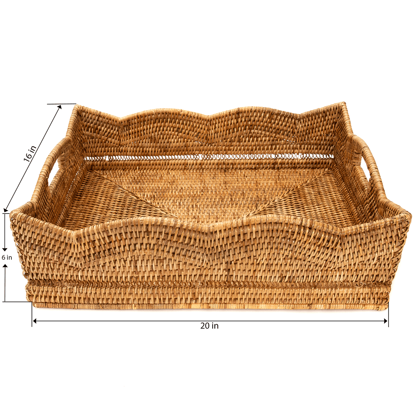 Rattan™ Scallop Collection Rectangular Basket