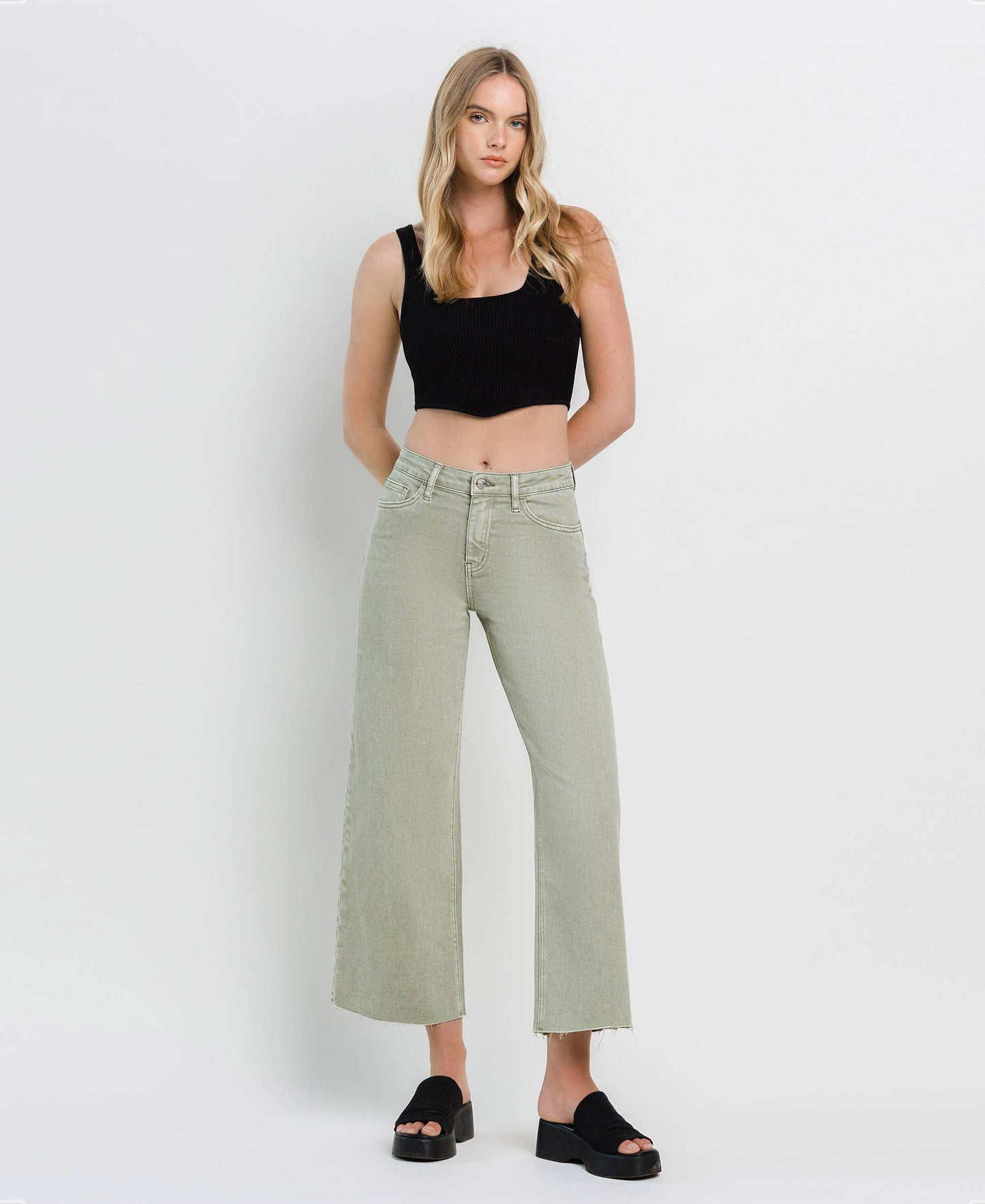 HIGH RISE WIDE LEG JEANS