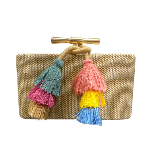 Straw Handbag w/ Tassles