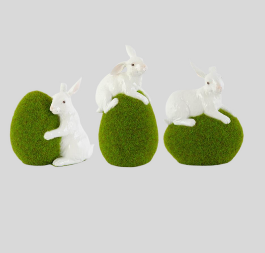 Moss Eggs w/ Glossy White Rabbits