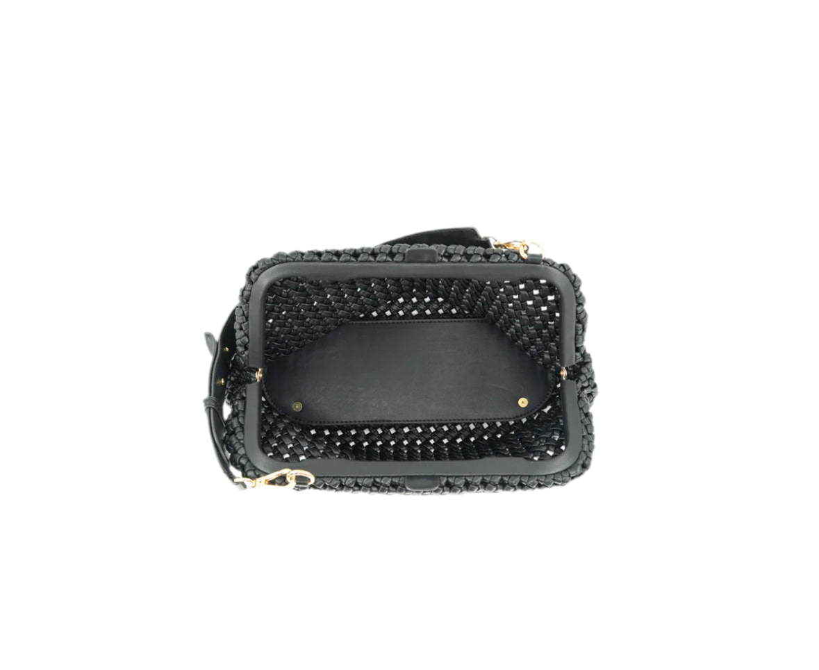 Black Braided Weave Clutch