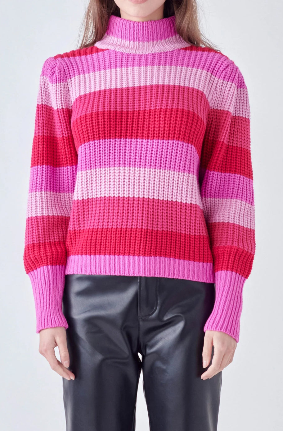 Stripe Mockneck Sweater