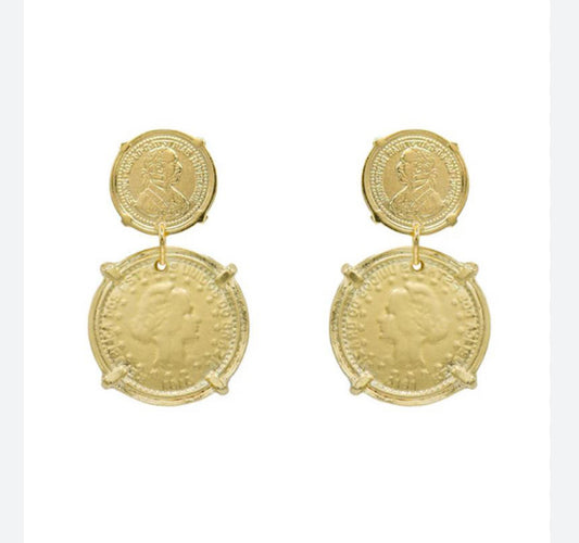 Esme Two Coin Earrings