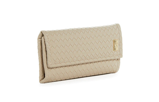 Luxe Jewelry Wallet Woven Bisque