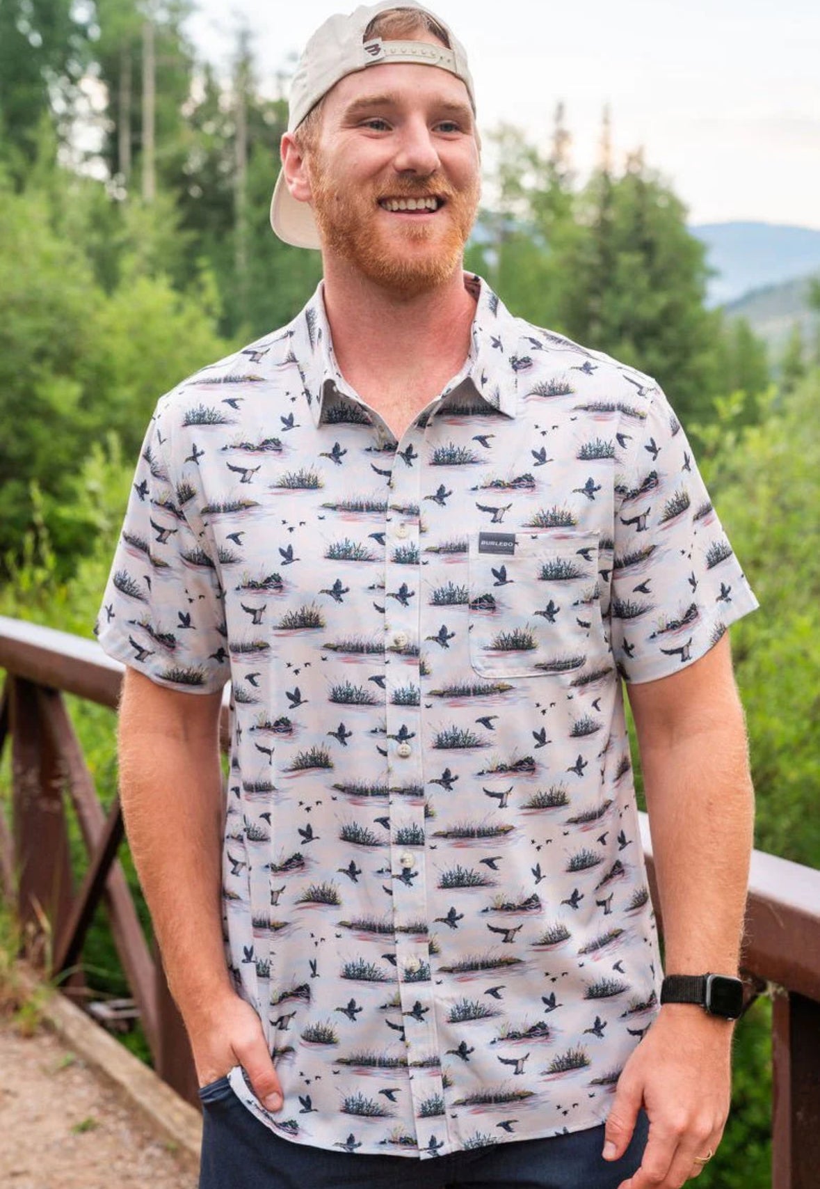 Performance Button Up - Duck Hunt