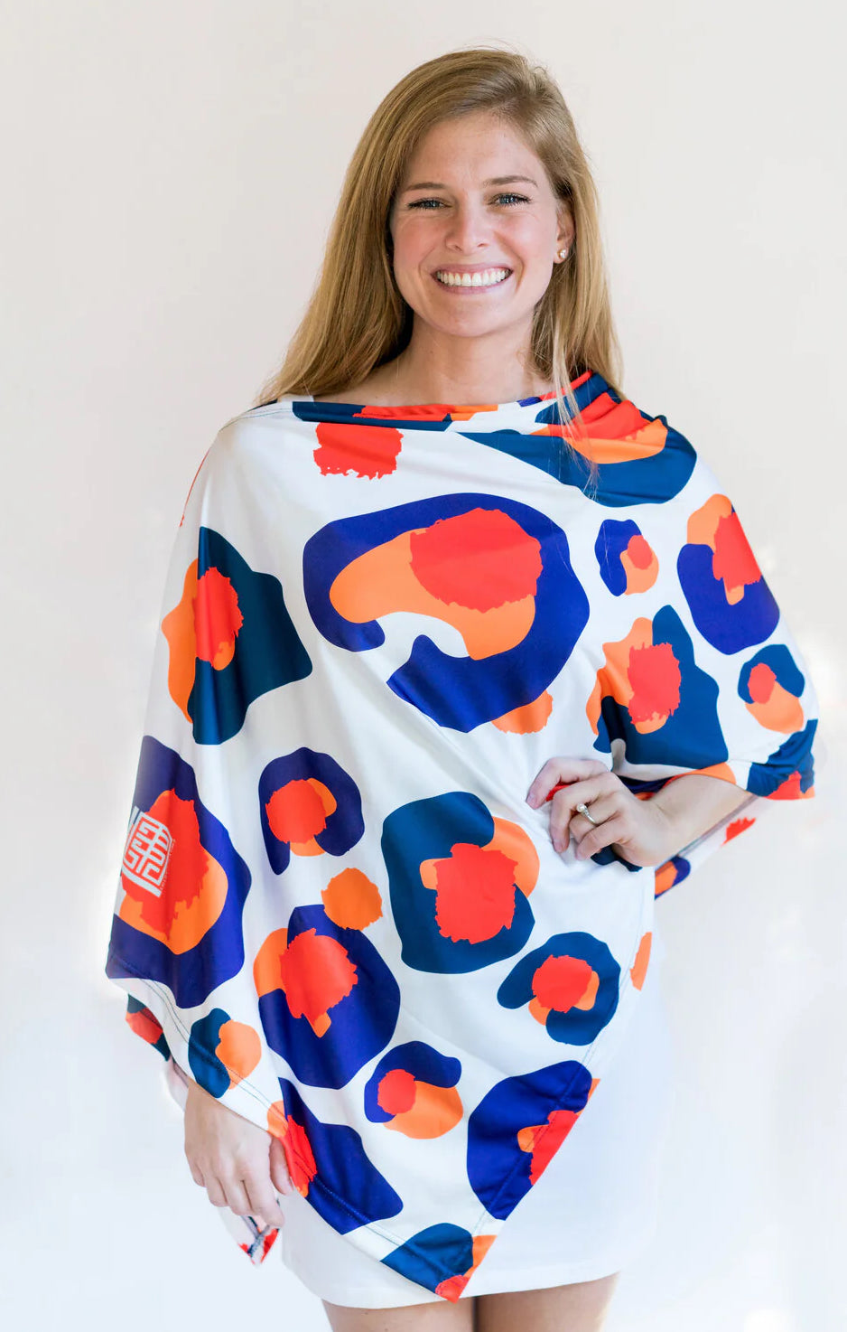 Orange Gameday Cheetah Poncho