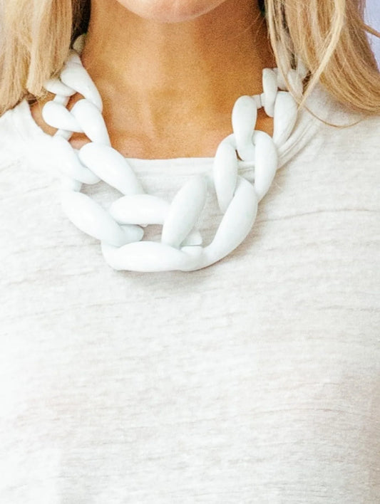 White Acrylic Chain Necklace