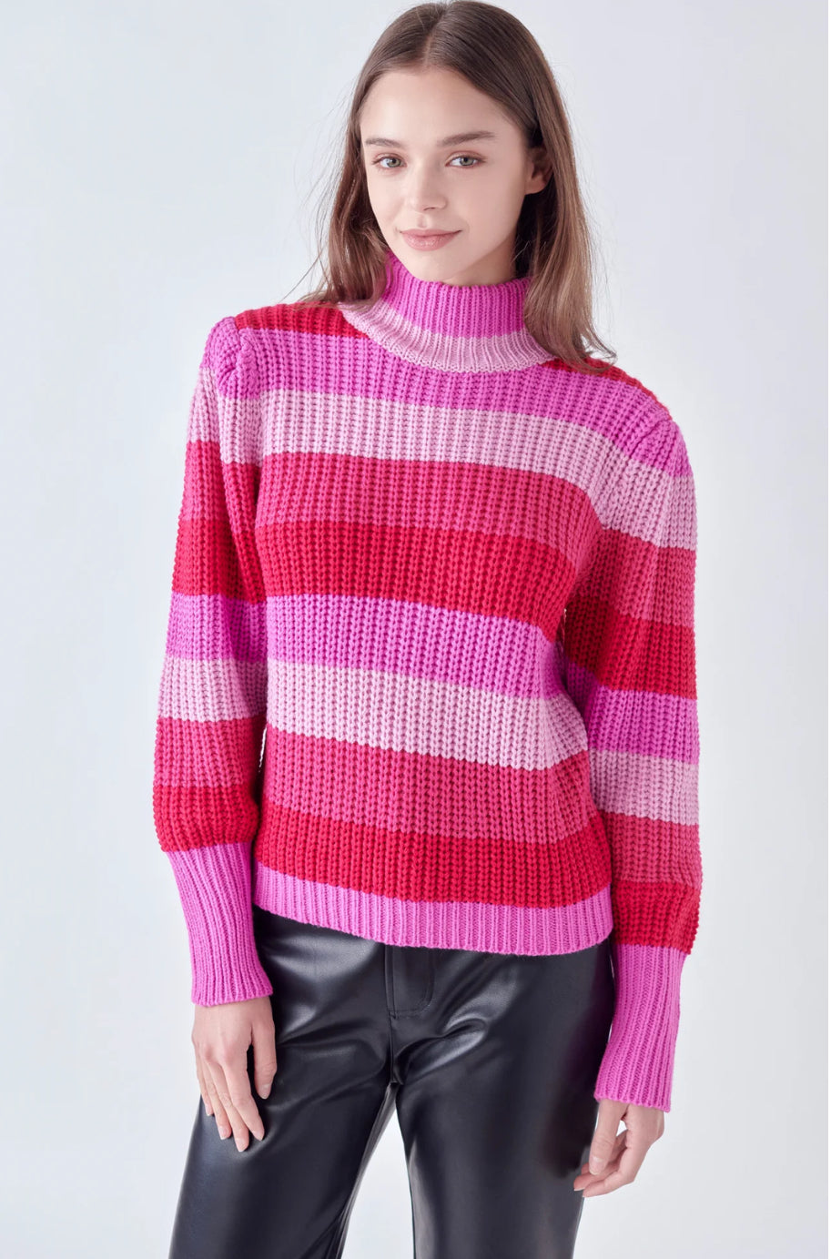 Stripe Mockneck Sweater