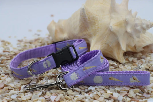 Lilac Seashell Dog Collar