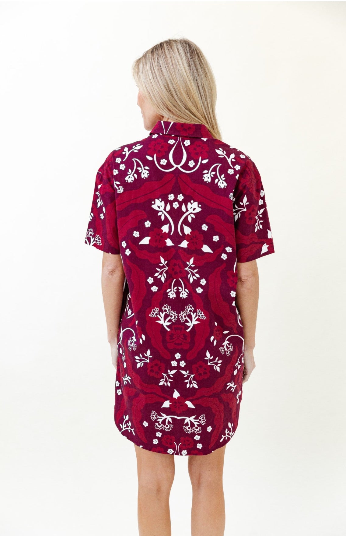 Rhodes Dress Scarlet Brocade