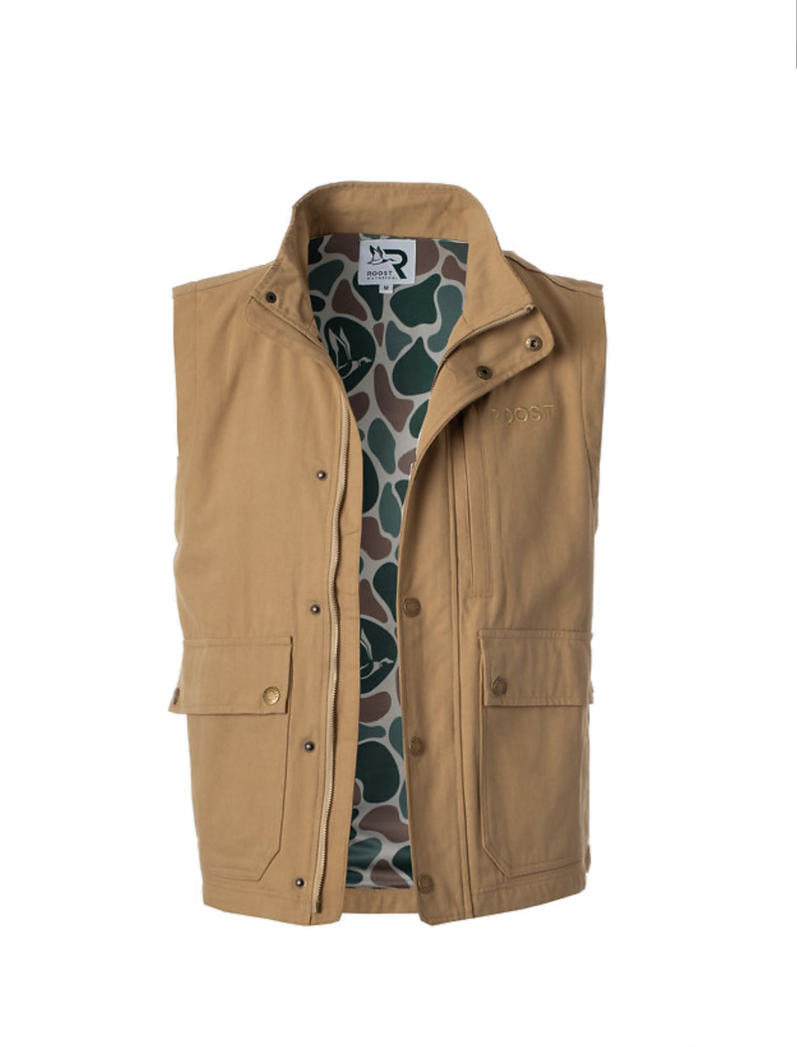 men's button and zip up durable stylish hunting vest