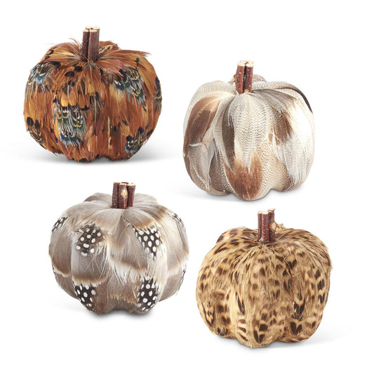 3.25 In. Feather Pumpkins (4 Styles)