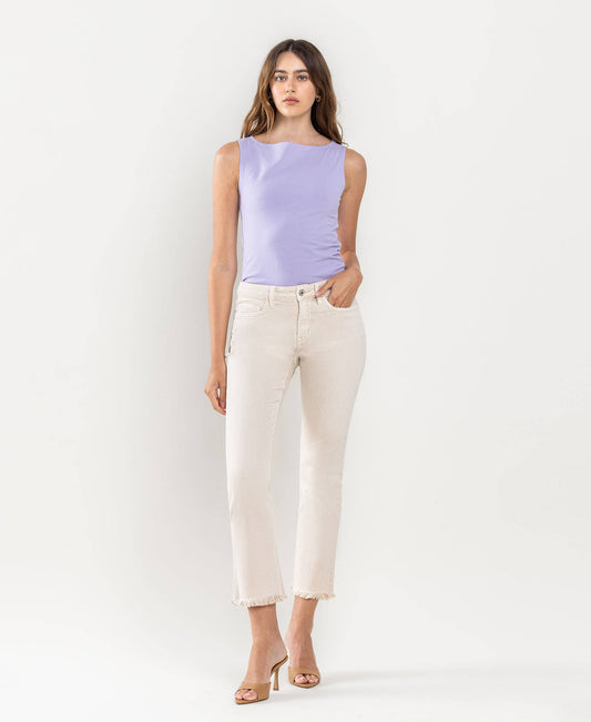 MID RISE CROP STRAIGHT JEANS